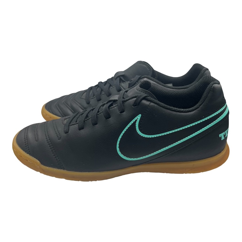 Nike Mens Sz 7 TiempoX Rio III IC Indoor Soccer Shoes Black/ Turquoise-1867